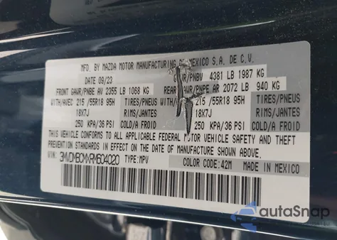 2024 Mazda Cx-30 2.5 S Preferred Package из США, поврежденный, VIN 3MVDMBCMXRM604020